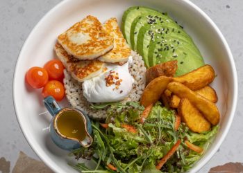 halloumi barley bowl